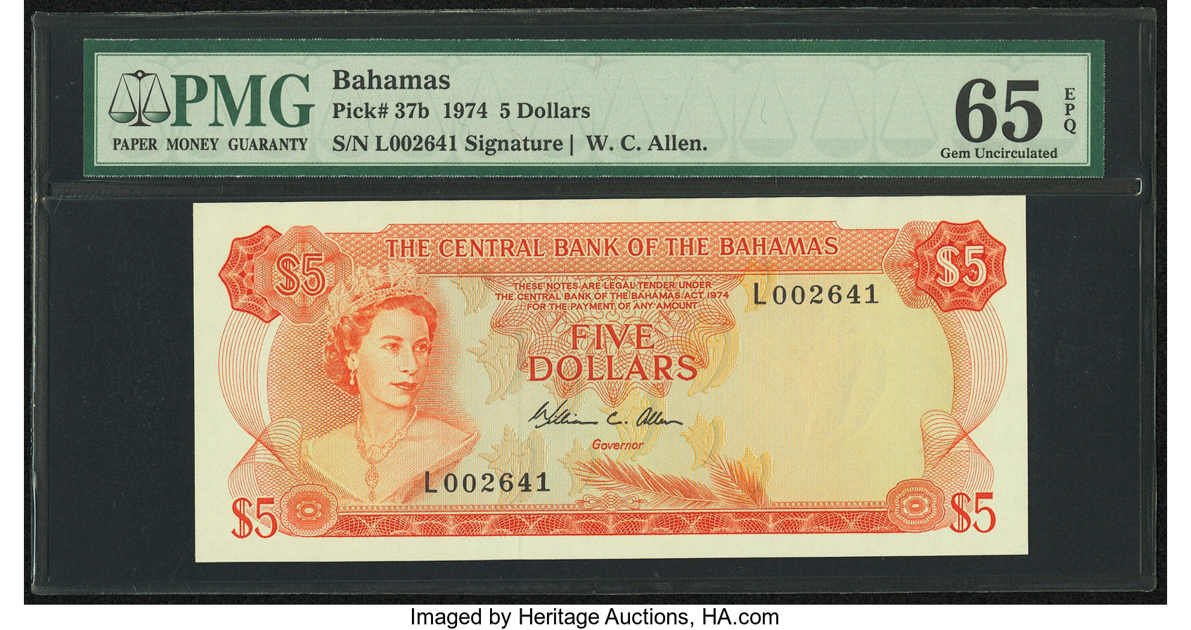 image for: Bahamas  5 dollars (B302as1)