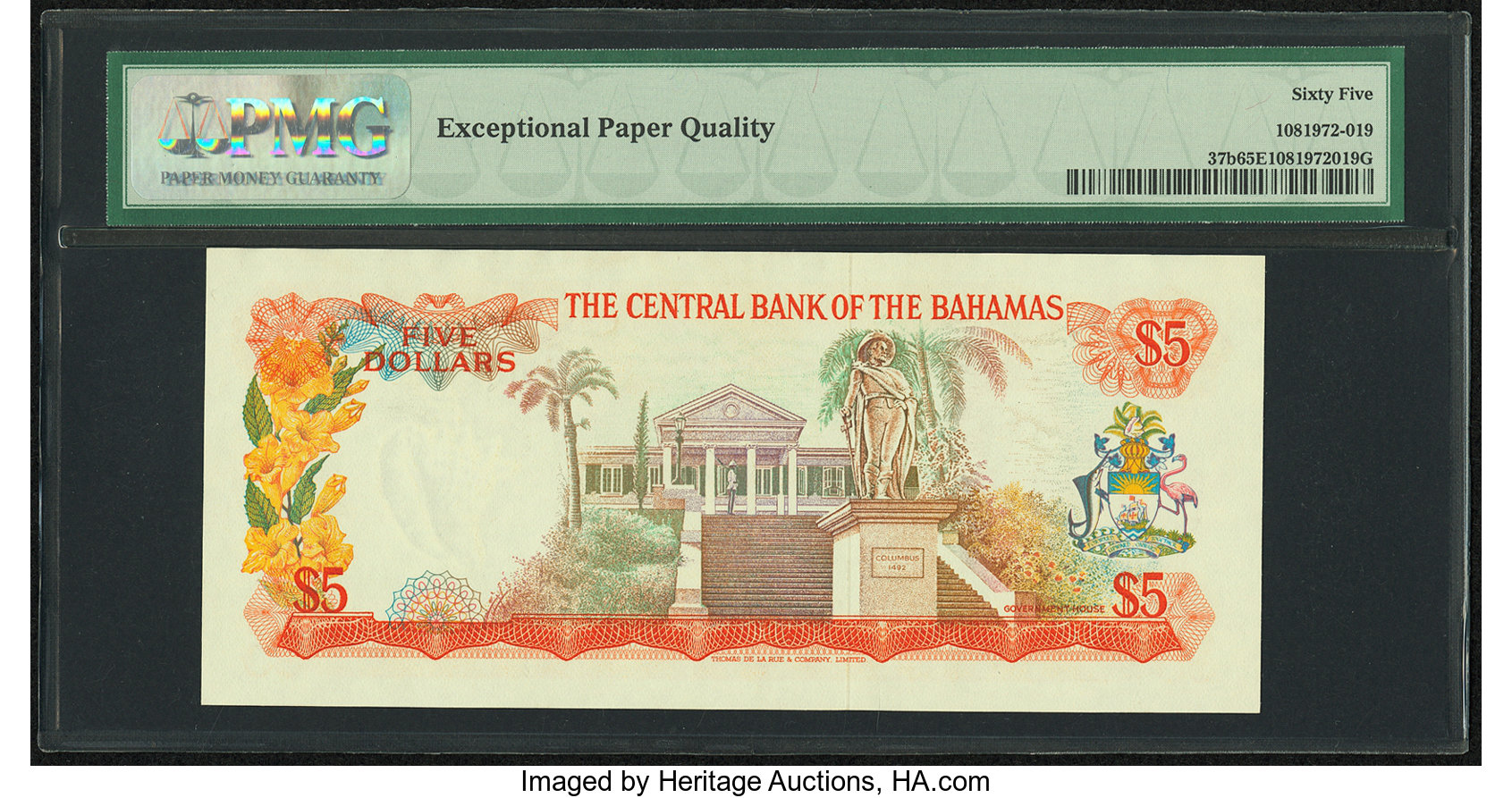 image for: Bahamas  5 dollars (B302bz)