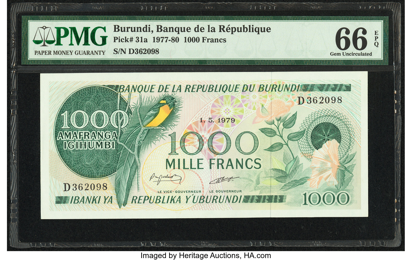 image for: Burundi  1,000 francs (B220is)