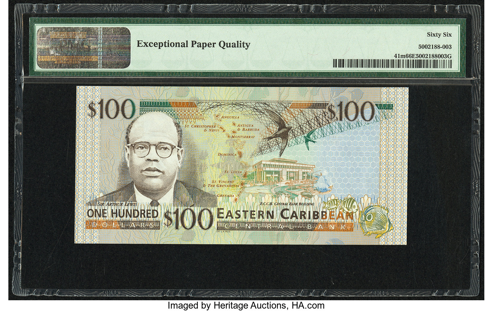 image for: East Caribbean States  100 dollars (B225v)