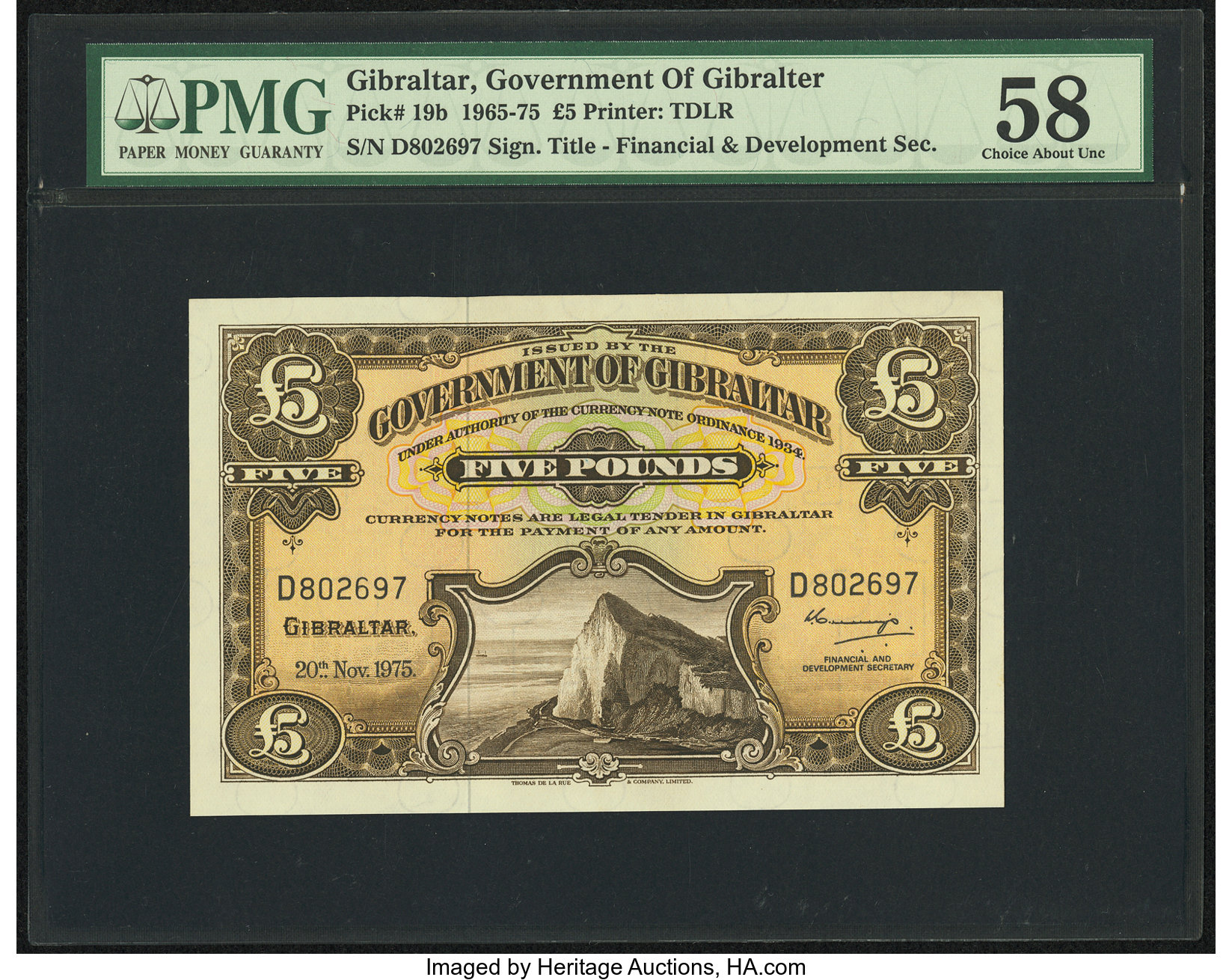 image for: Gibraltar  5 pounds (B117gs1)