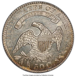 image for: 1829 50C Small Letters, O-112, R.1, AU58 PCGS. PCGS Population: (4/2 and 0/0+). NGC Census: (4/12 and 0/0+). CDN: $620 Whsl...