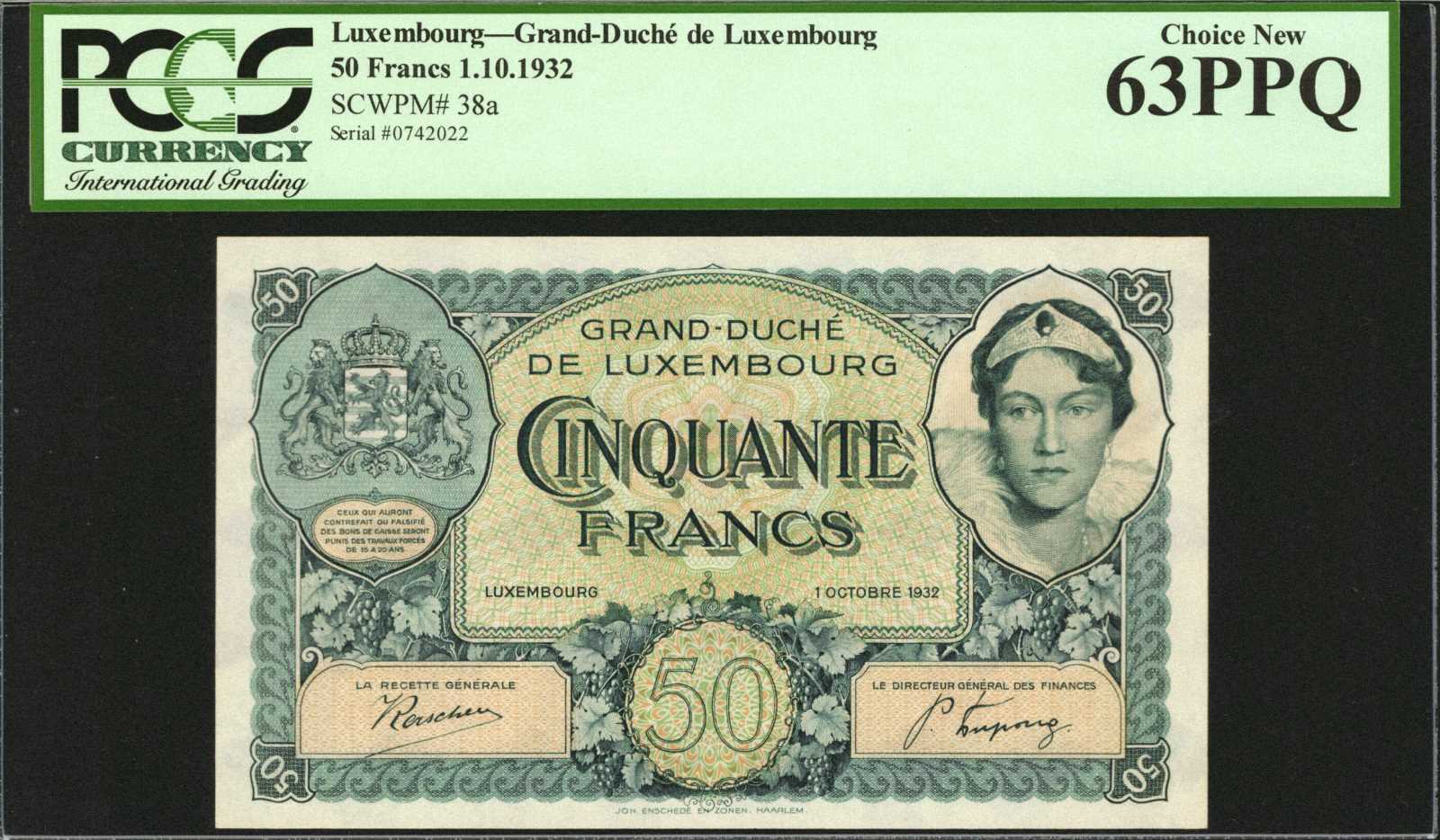 image for: Luxembourg  50 francs / franken (B320as)