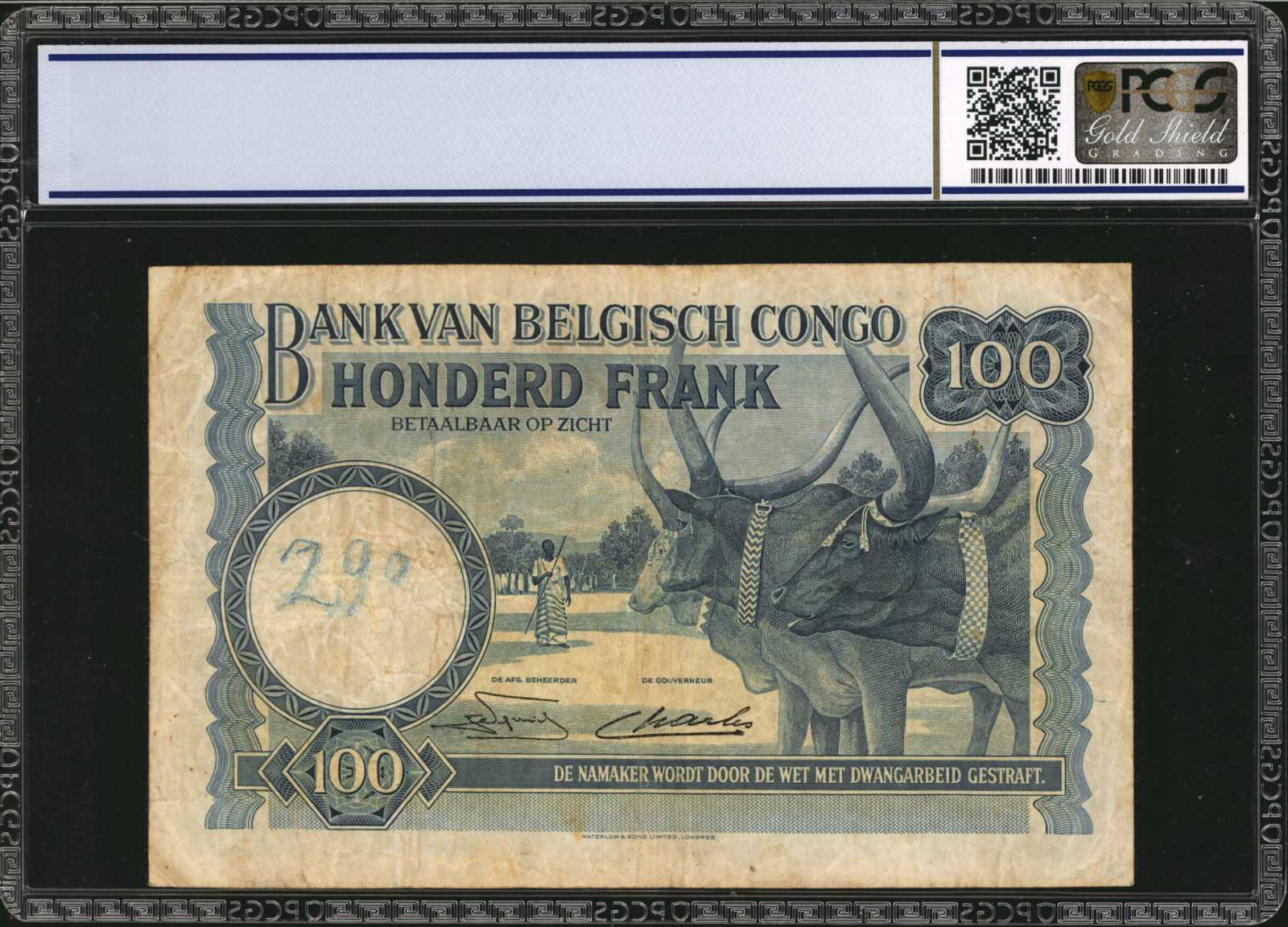image for: Belgian Congo  100 francs(B219c)