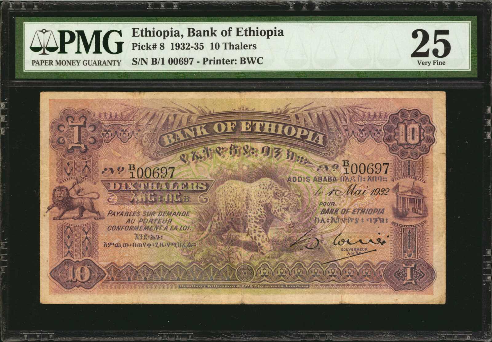 image for: Ethiopia  10 thalers(B103a)
