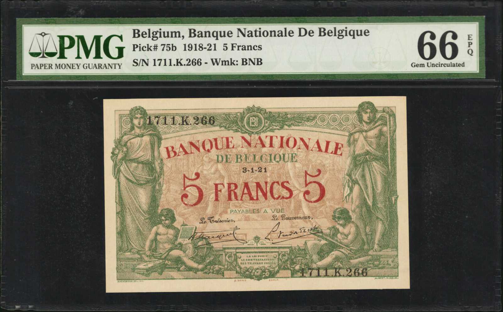 image for: Belgium  5 francs(B535b)