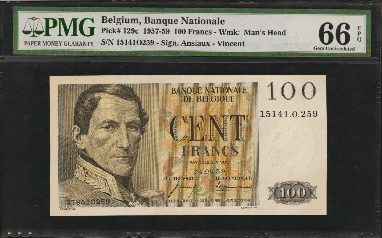 image for: Belgium  100 francs(B578as)