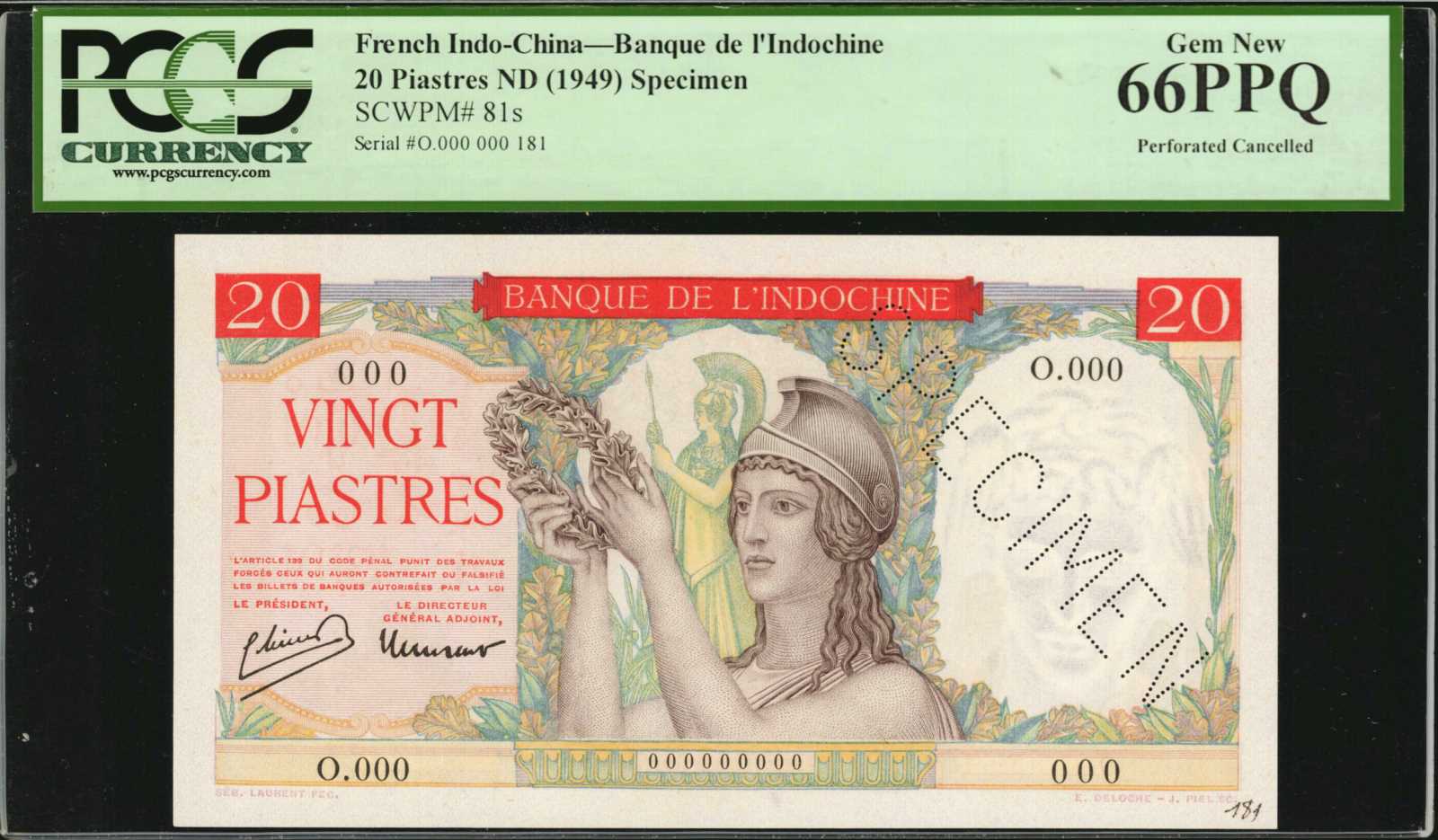 image for: French Indo-China  20 piastres(B165a)