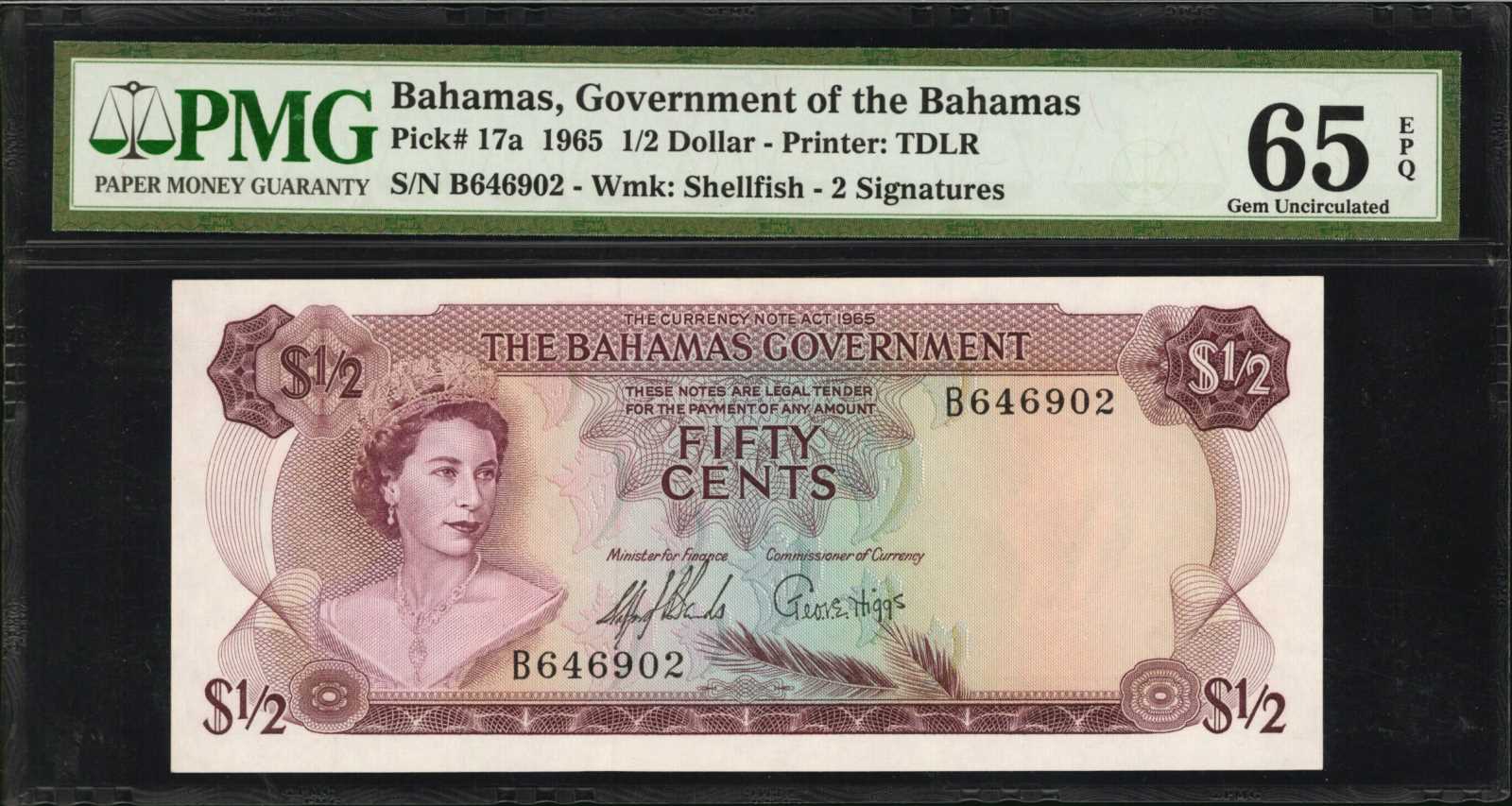 image for: Bahamas  1/2 dollar (B116a)