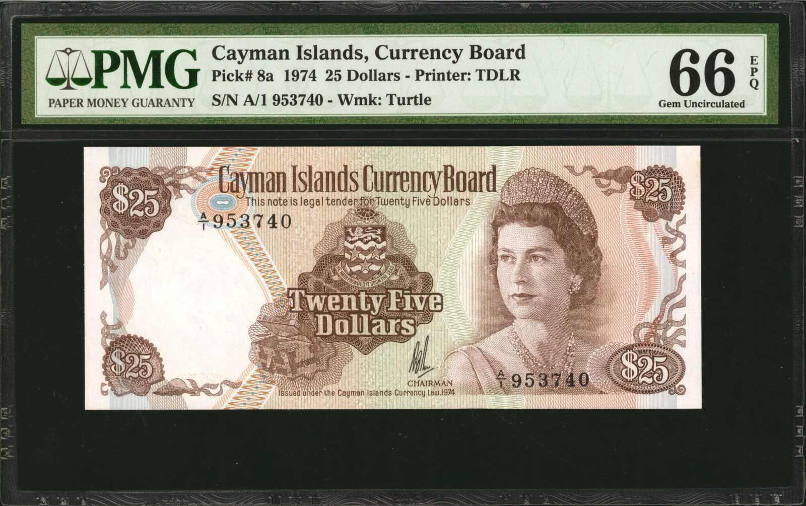 image for: Cayman Islands  25 dollars (B108a)