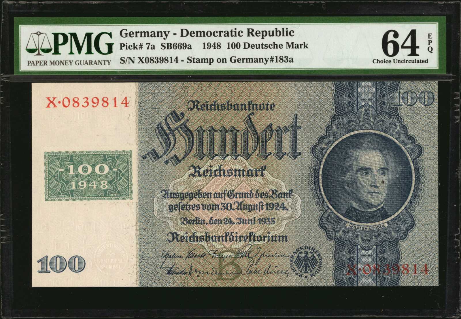 image for: German Democratic Republic  10 deutsche mark (B105b2)