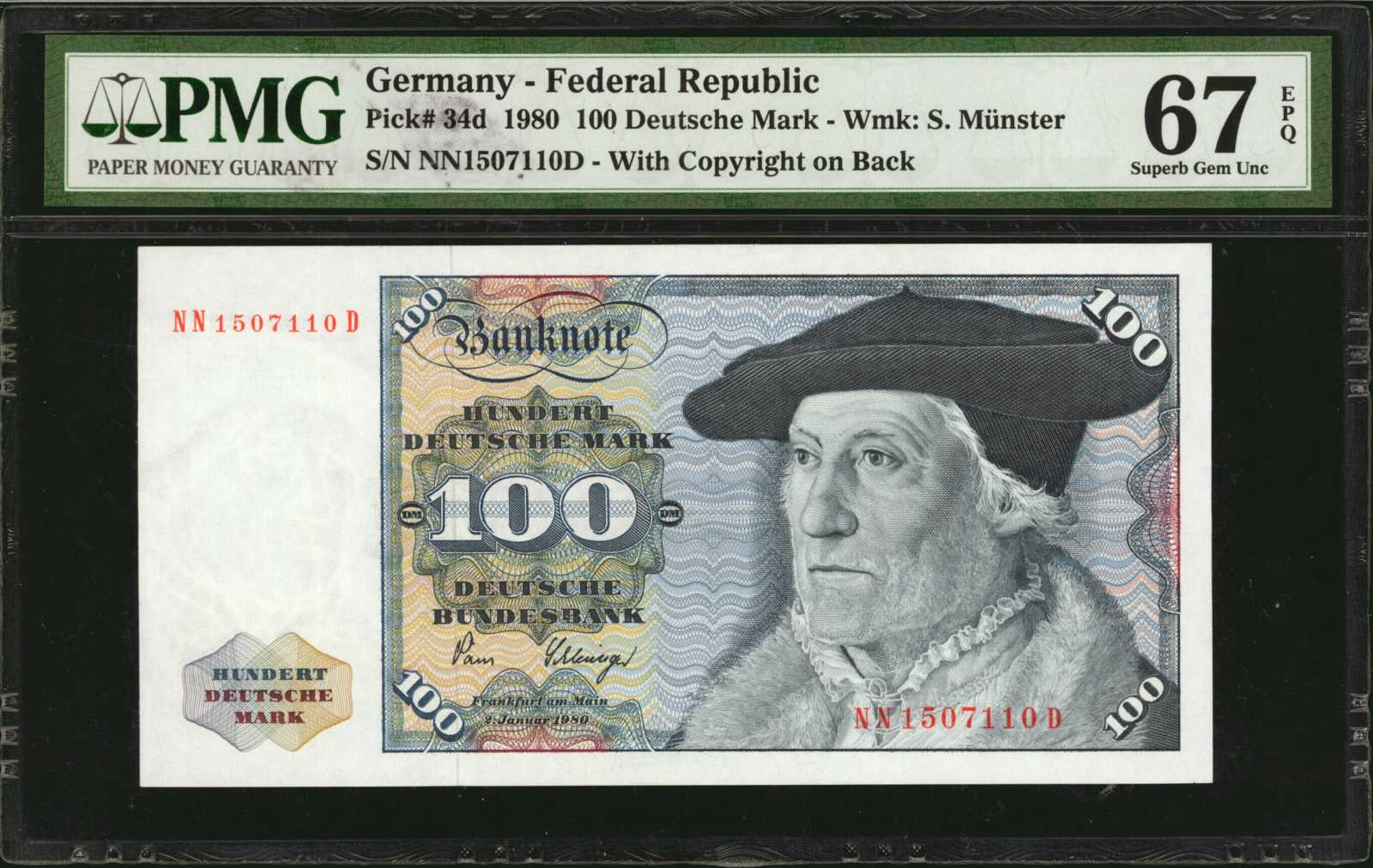  © DEUTSCHE BUNDESBANK 1962 added lower left back Prefix/suffix NH/V - NP/E 