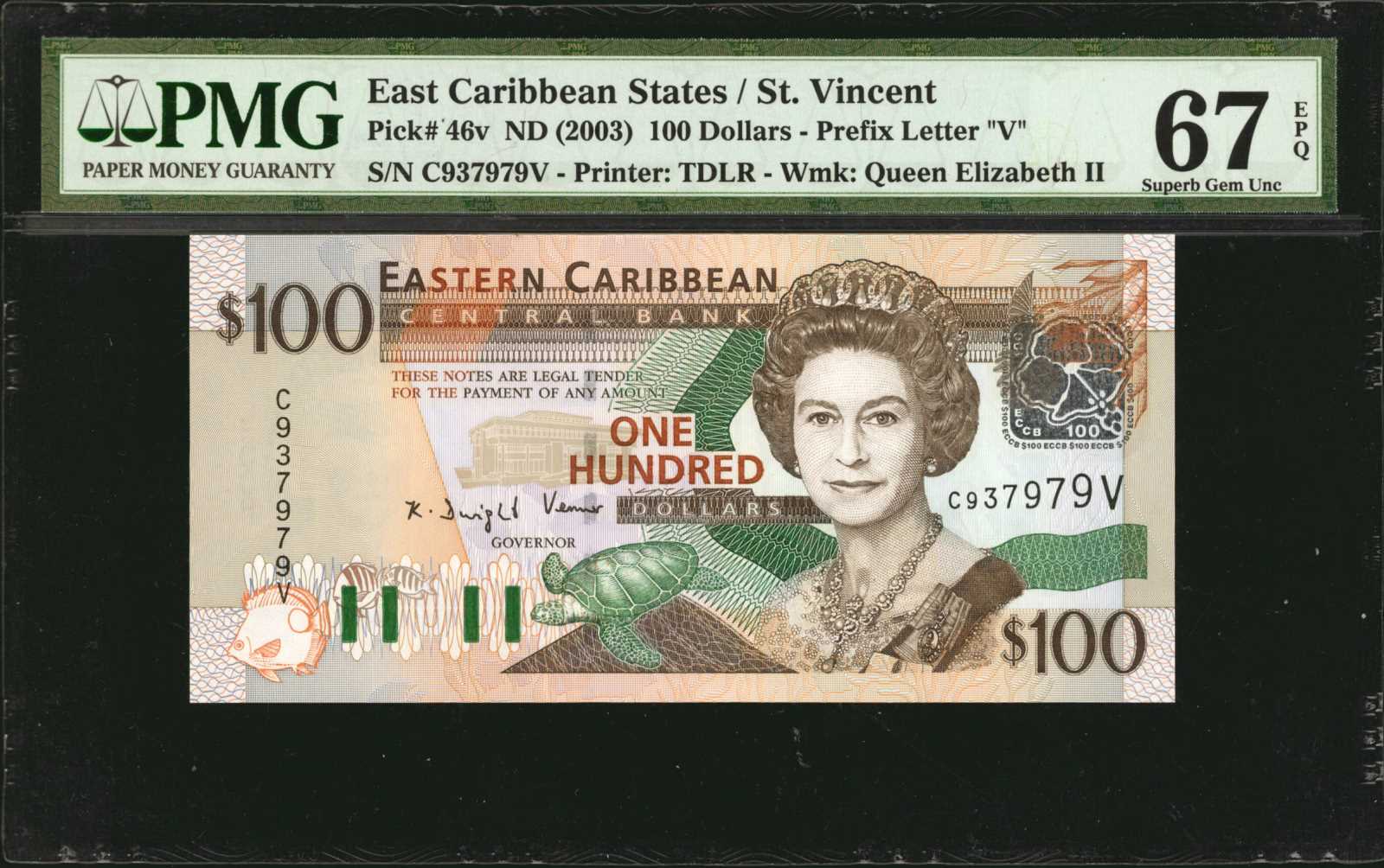 image for: East Caribbean States  100 dollars (B230d)