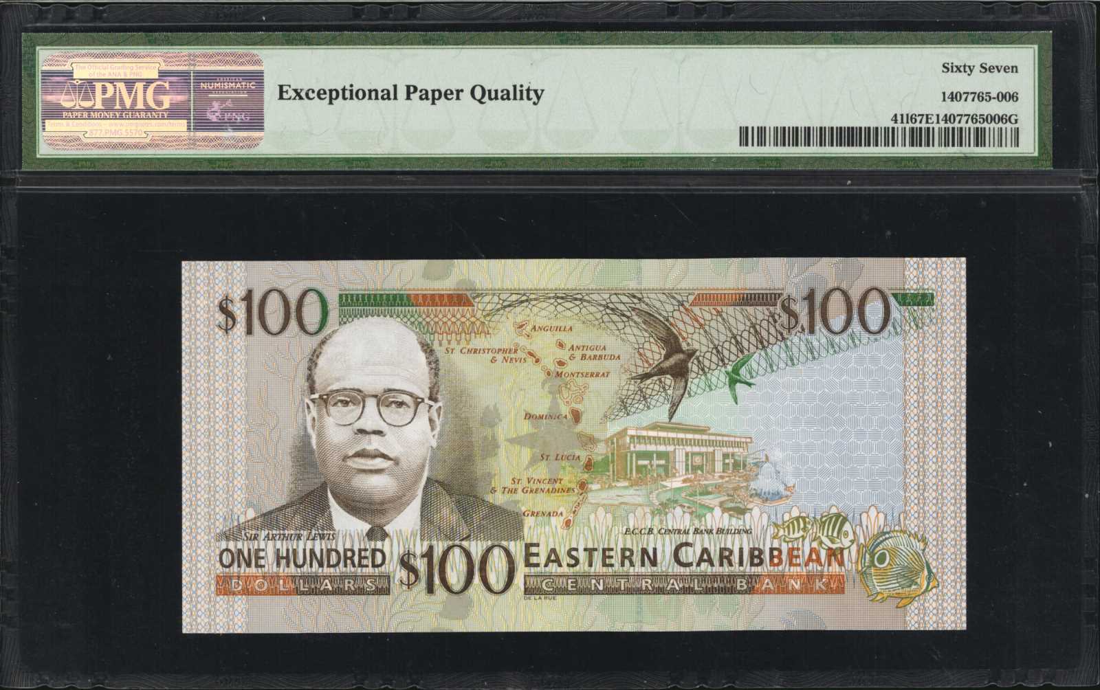 image for: East Caribbean States  100 dollars (B225d)