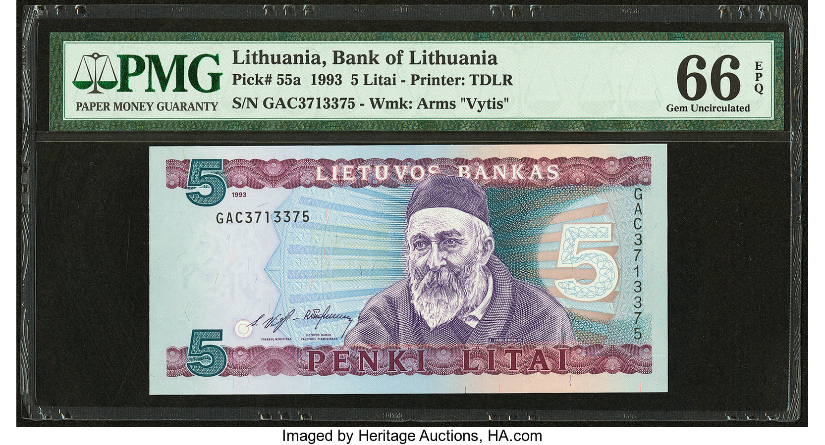 image for: Lithuania  5 litai (B166a)