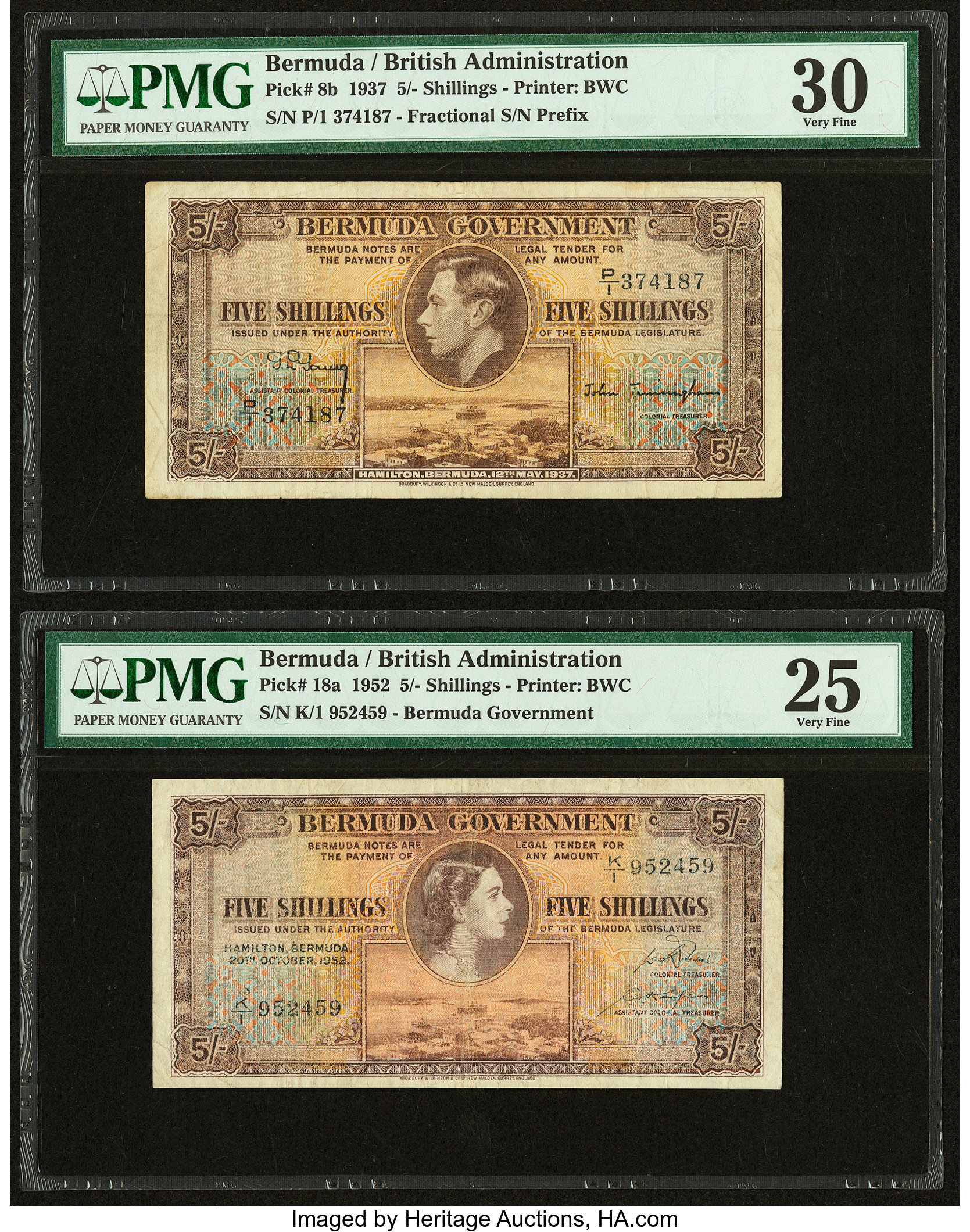 image for: Bermuda  5 shillings(B108bs2)