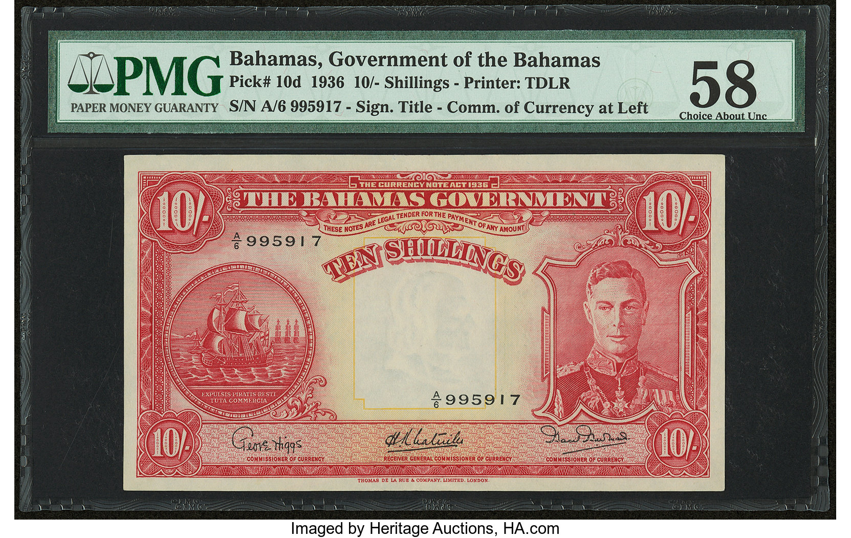 image for: Bahamas  10 shillings(B109as)