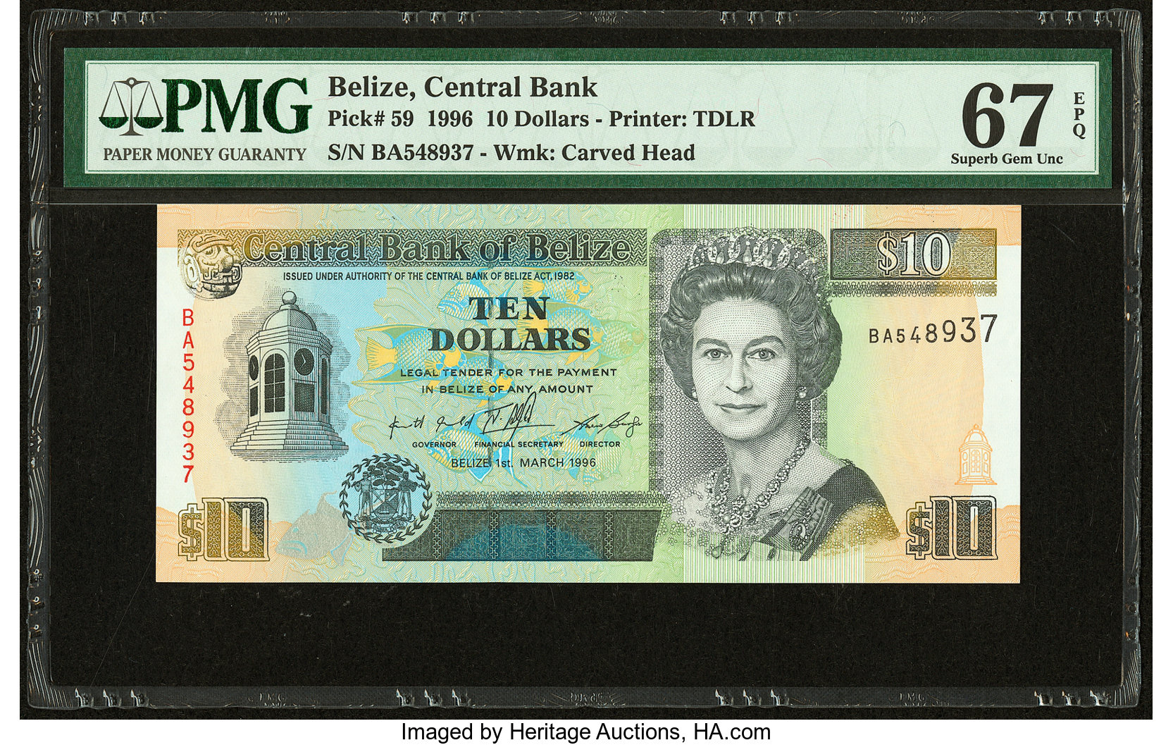 image for: Belize  10 dollars (B317as2)