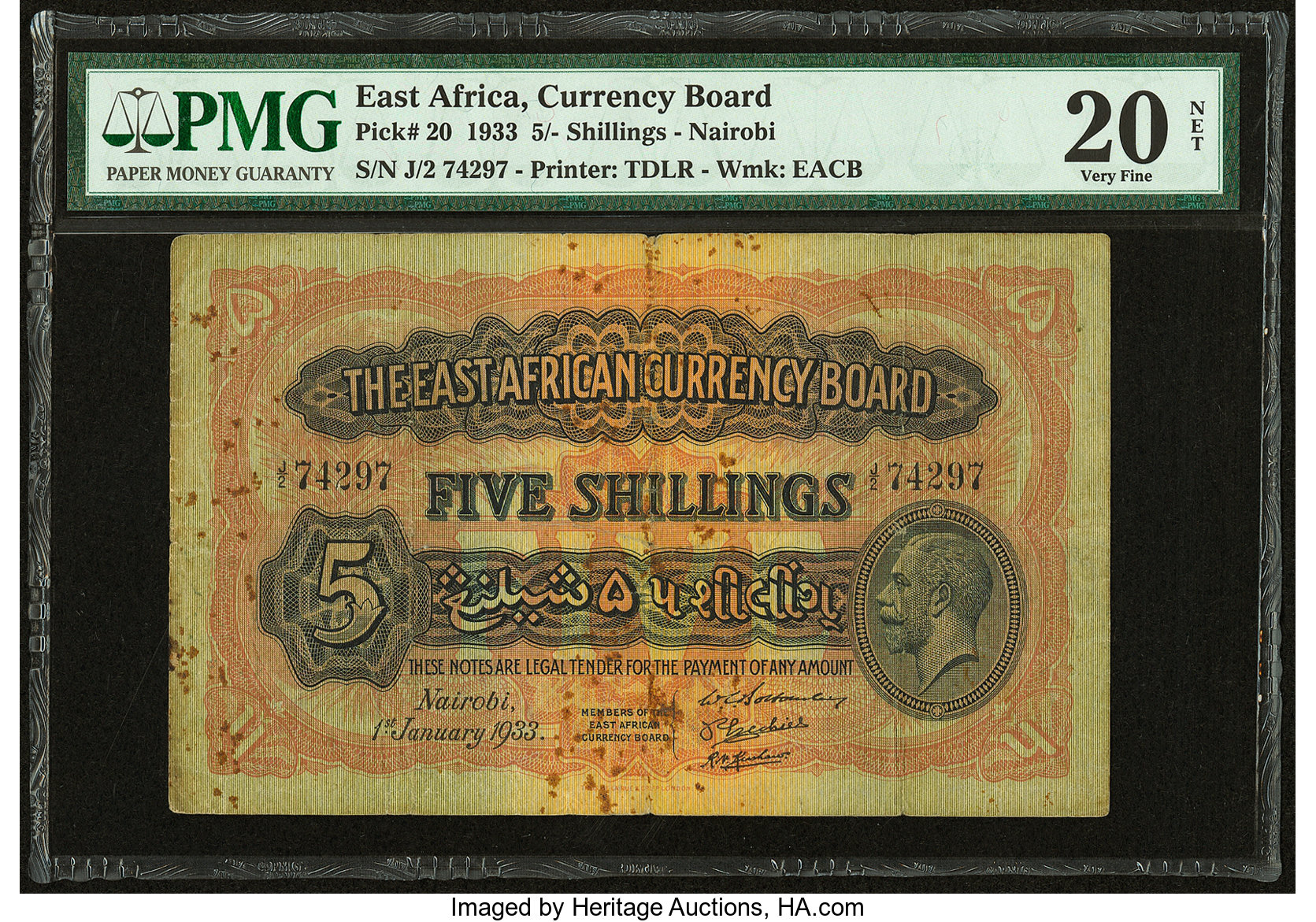 image for: East Africa  5 shillings(B209b)