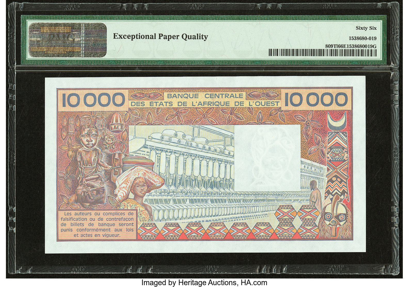image for: West African States  10,000 francs (B114Tg)