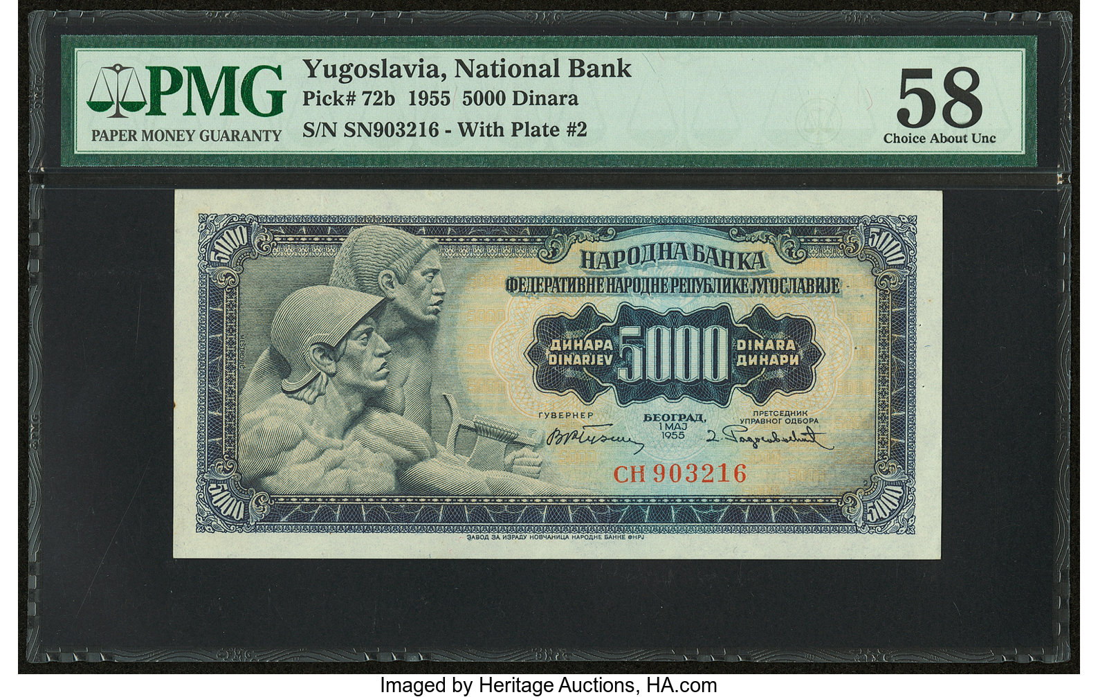 image for: Yugoslavia  5,000 dinara (dinars) (B327b)