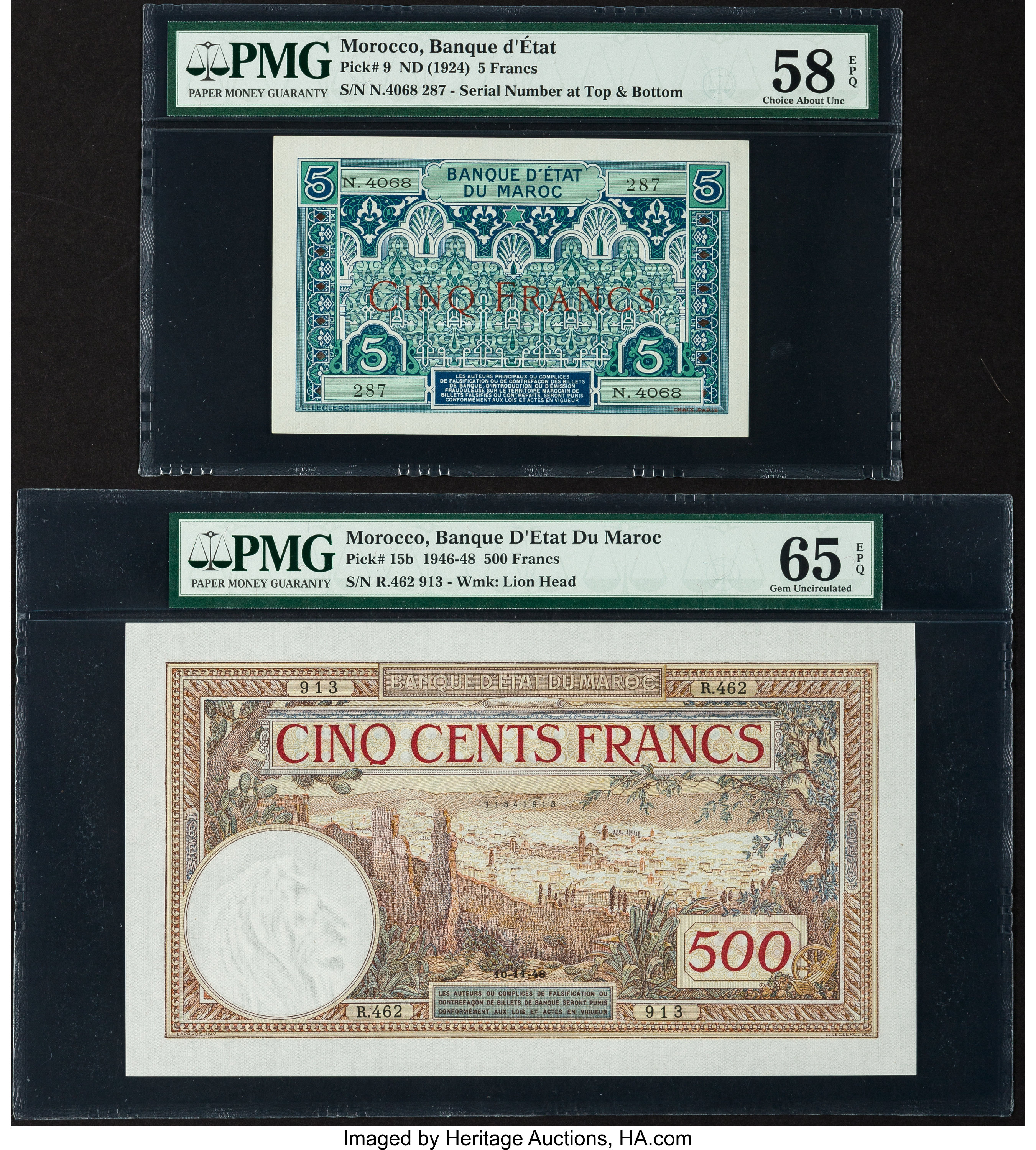 image for: Morocco  100 francs(B214d)