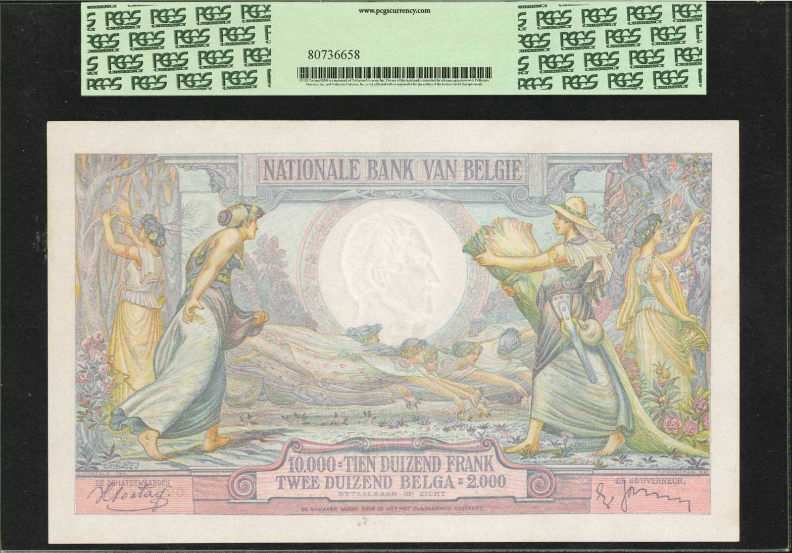 image for: Belgium  10,000 francs / 2,000 belgas (B568c)