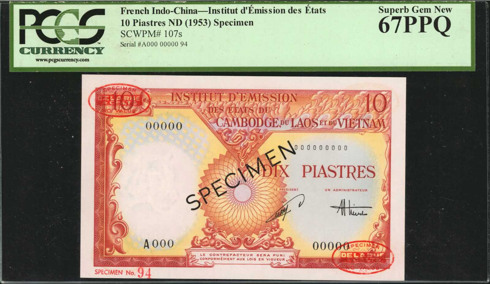 image for: French Indo-China  10 piastres(B416a)