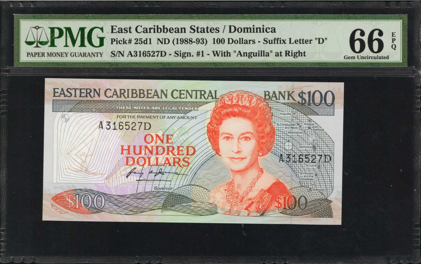 image for: East Caribbean States  100 dollars (B209d1)