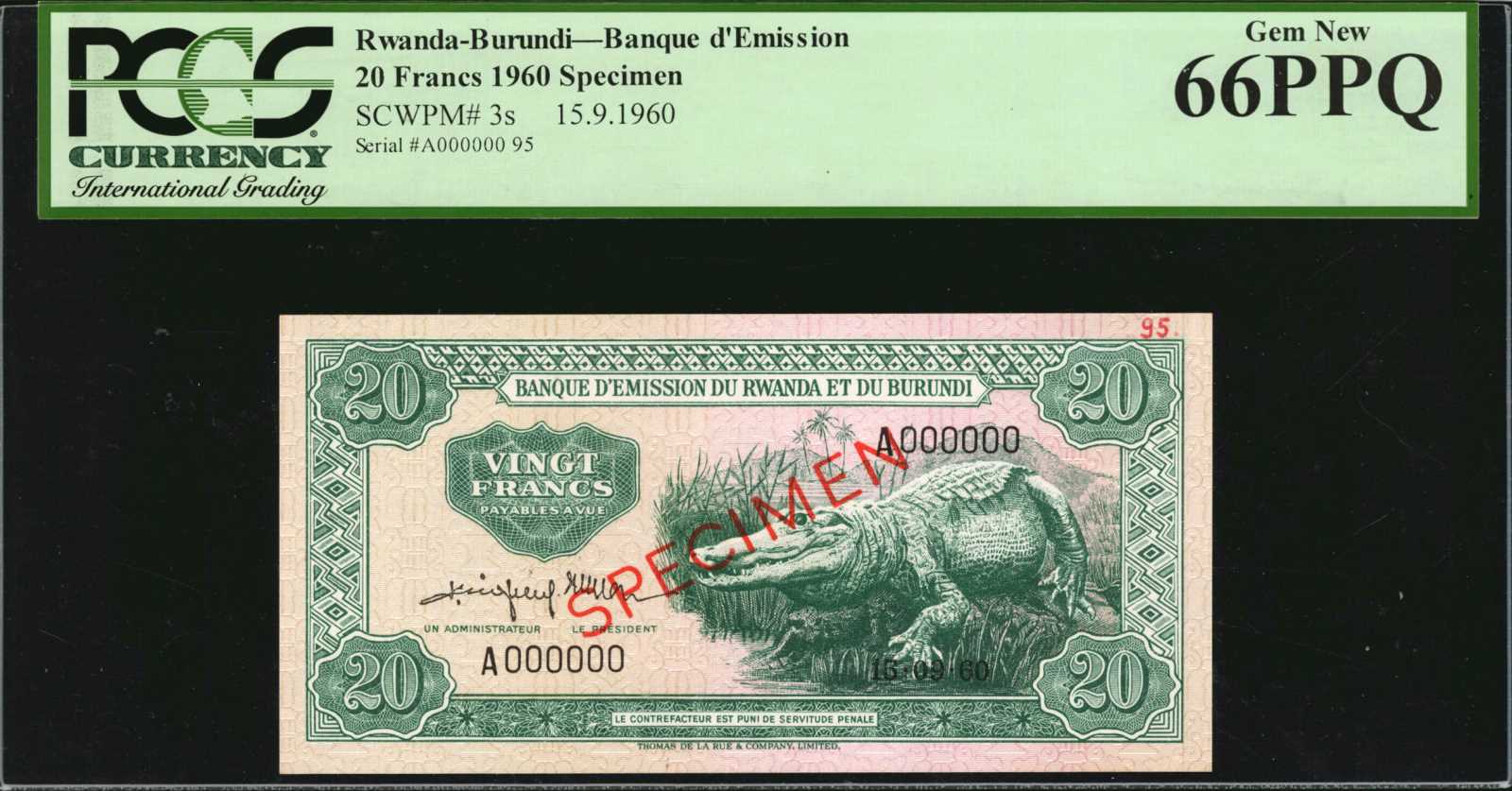 image for: Rwanda and Burundi  20 francs(B103b)