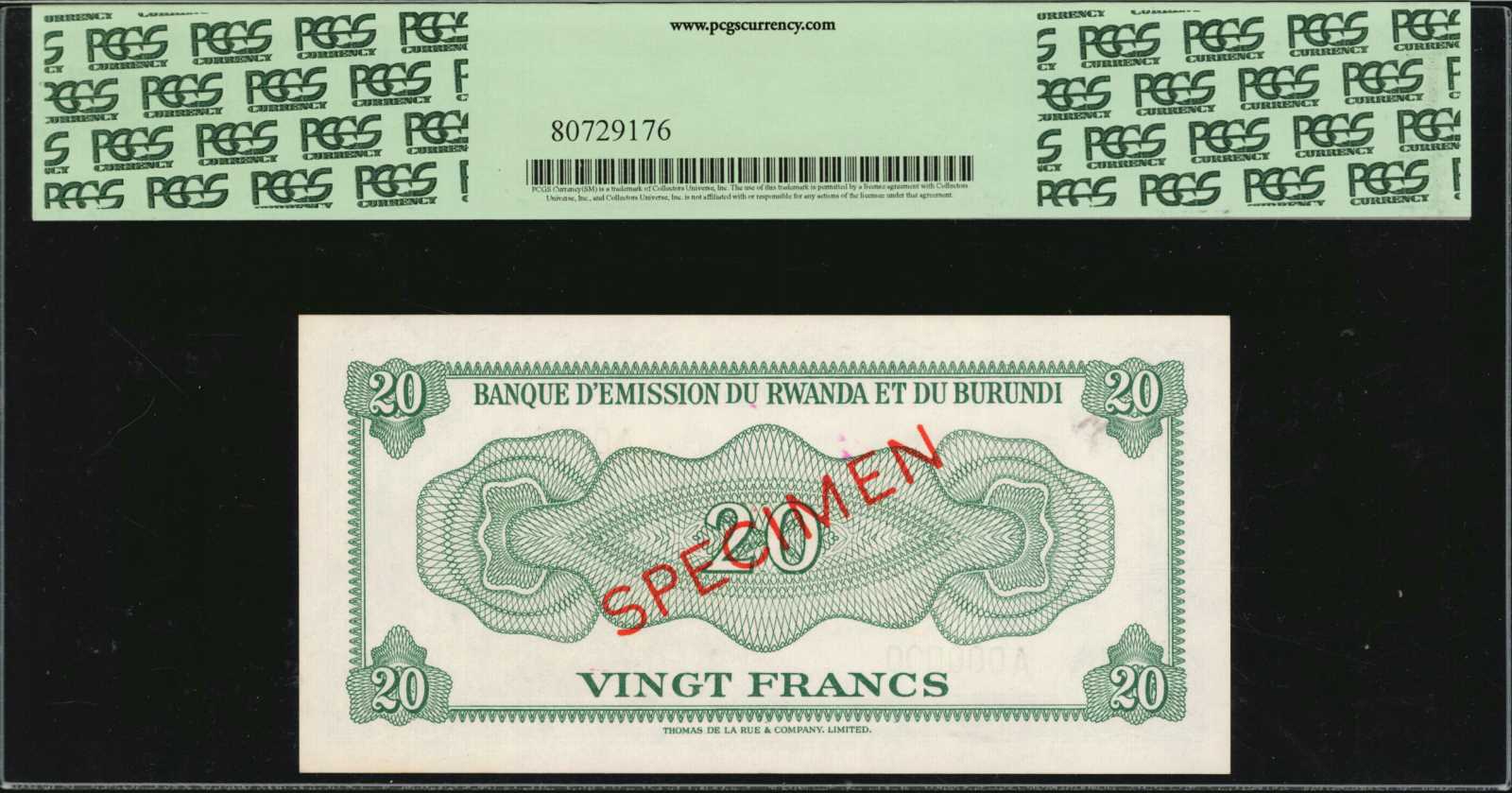 image for: Rwanda and Burundi  20 francs(B103b)