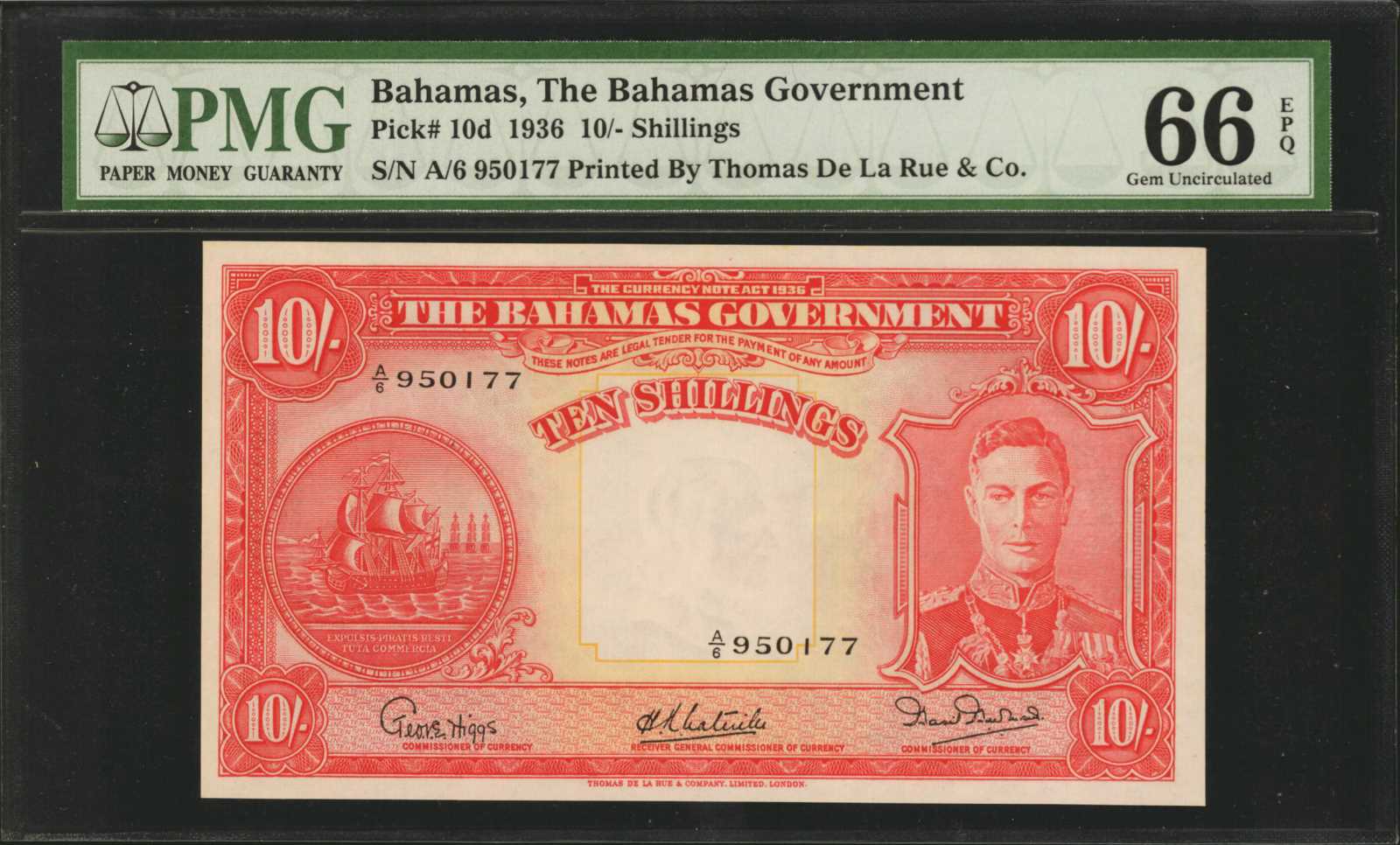 image for: Bahamas  10 shillings(B109bs)