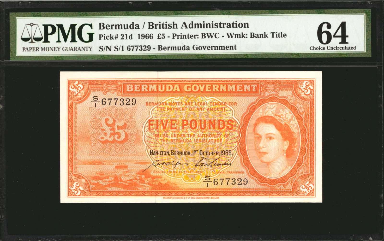 image for: Bermuda  5 pounds (B122t1)