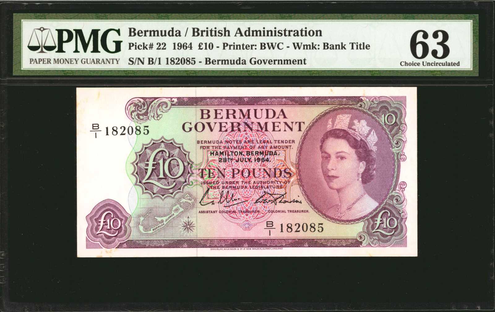 image for: Bermuda  10 pounds (B123a)