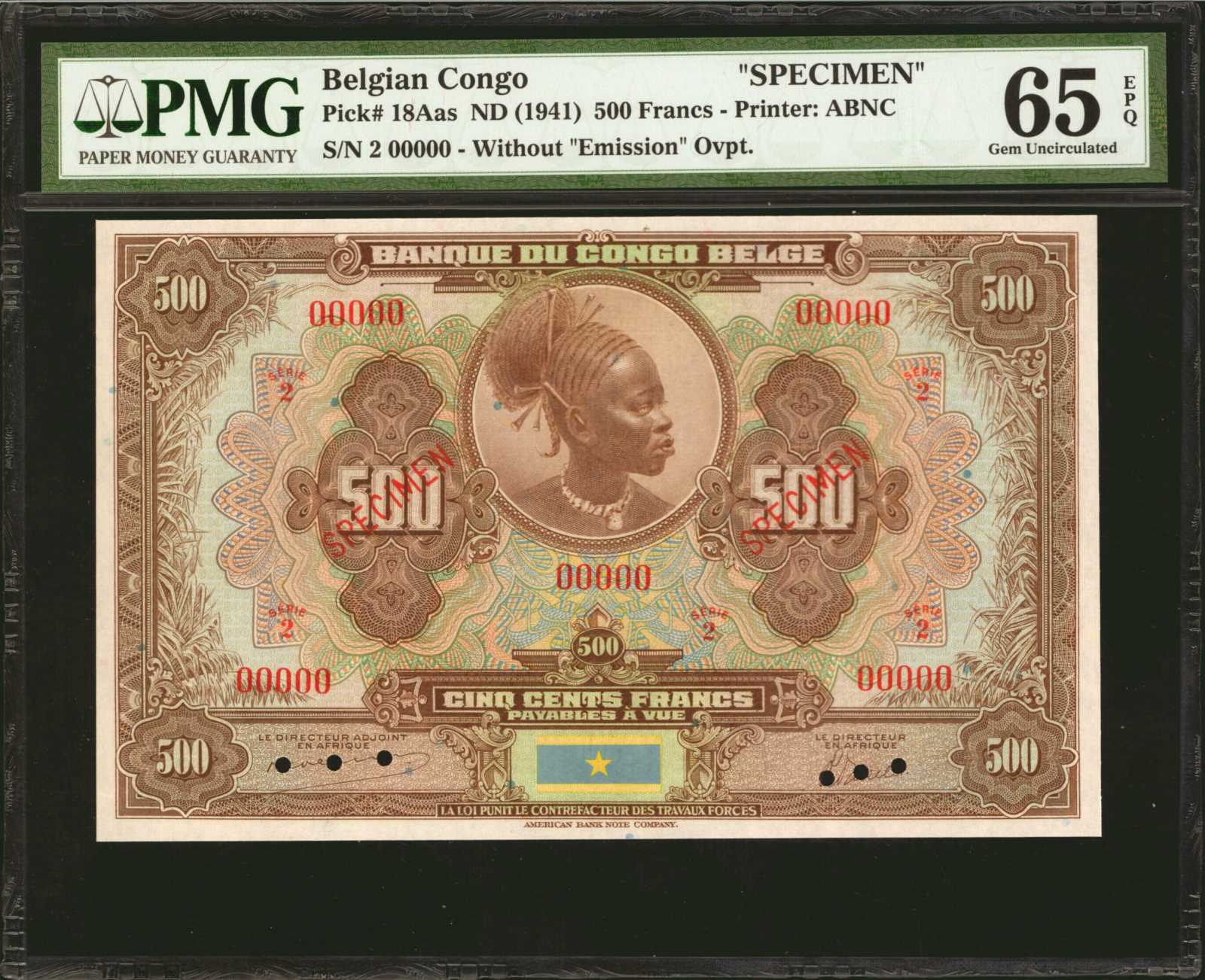 image for: Belgian Congo  500 francs(B221a)