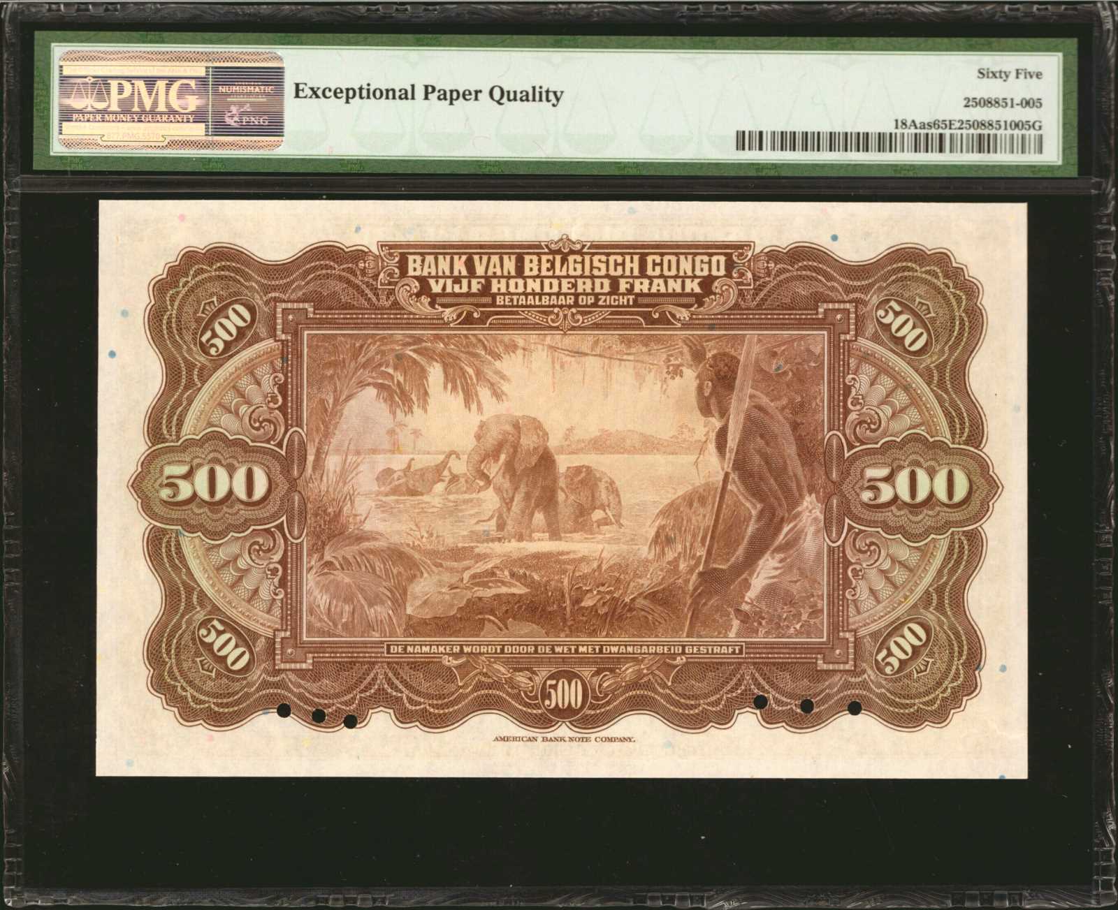 image for: Belgian Congo  500 francs(B220as1)