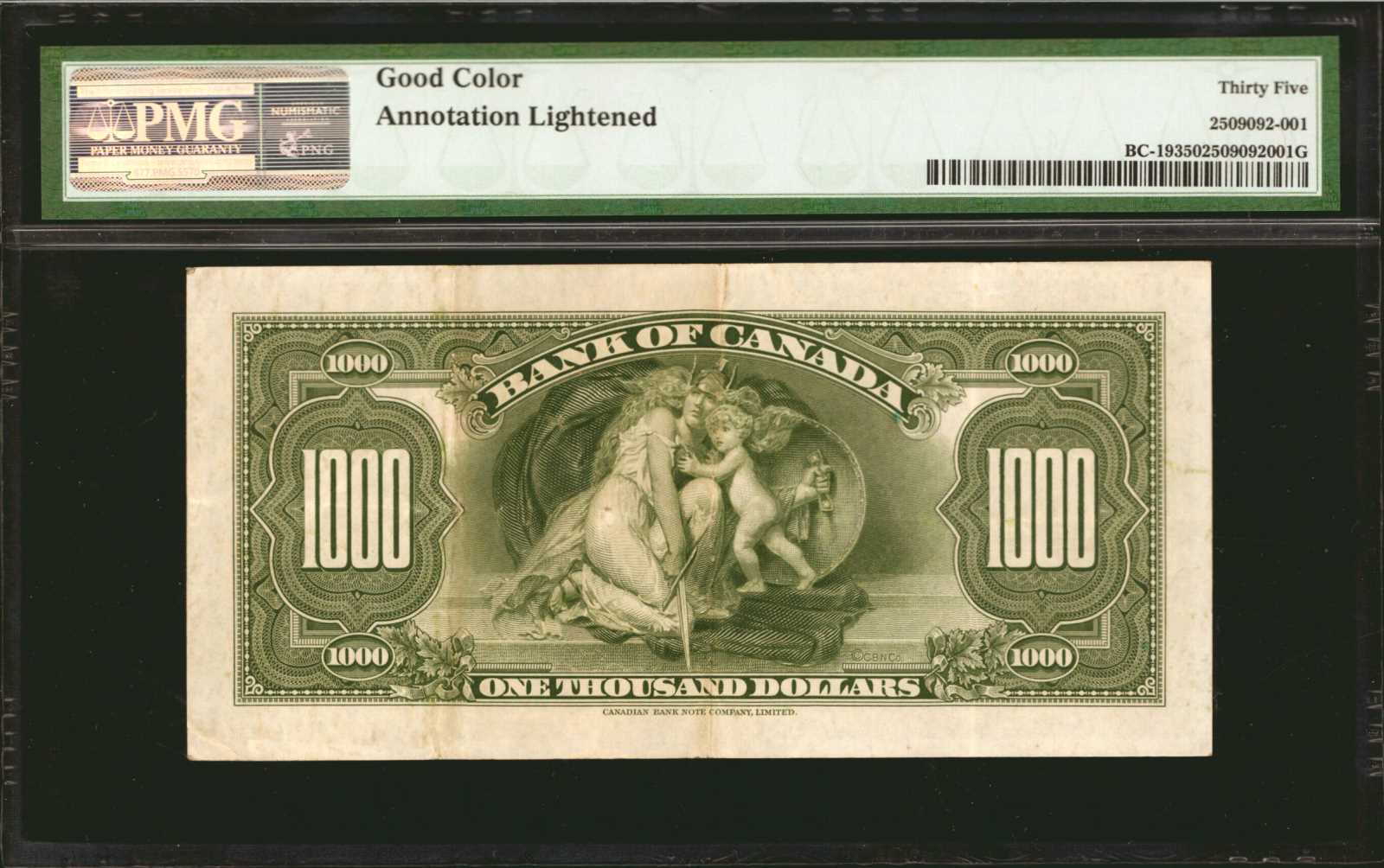 image for: Canada  1,000 dollars (B319a)