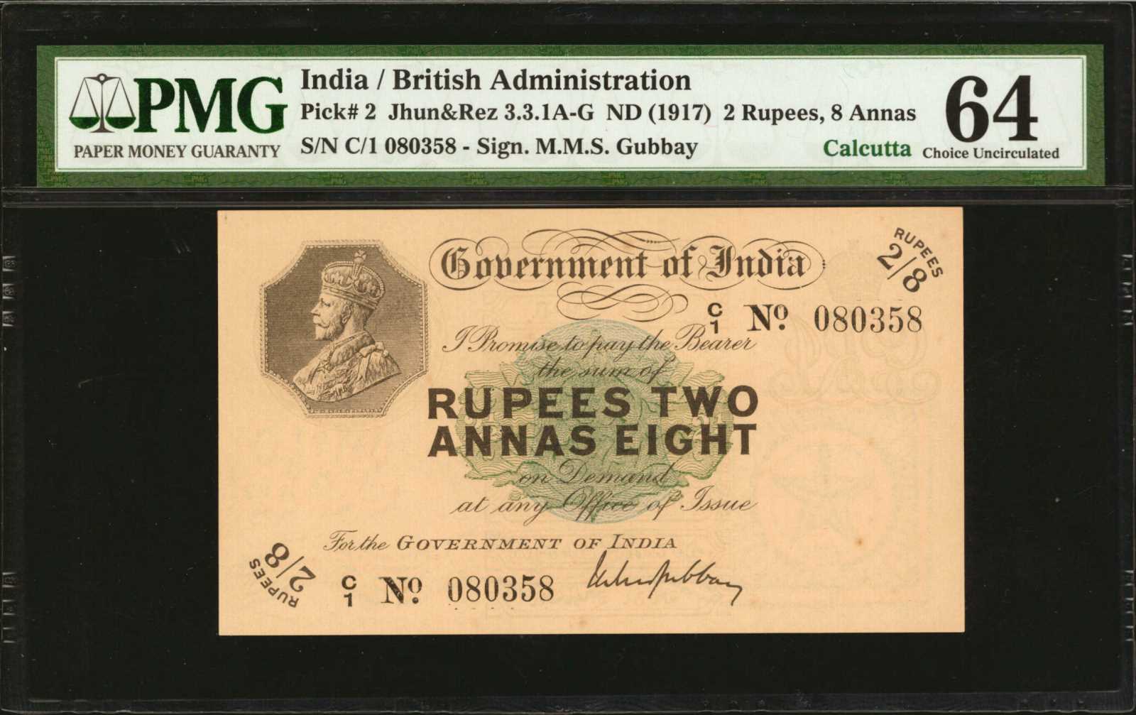 image for: India  2 rupees 8 annas(B136a4)