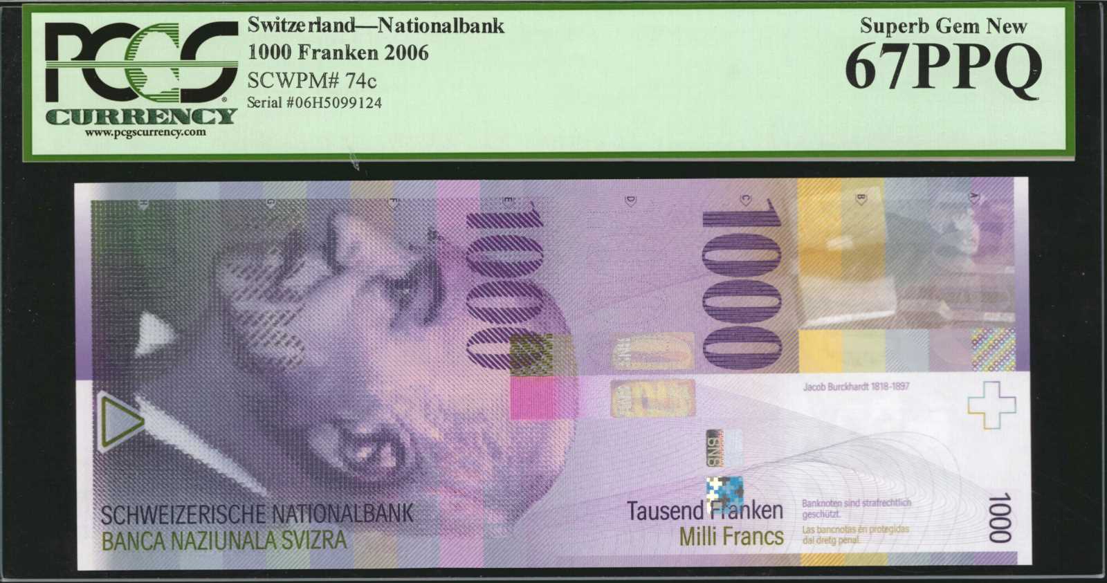 image for: Switzerland  1,000 francs (B354as)