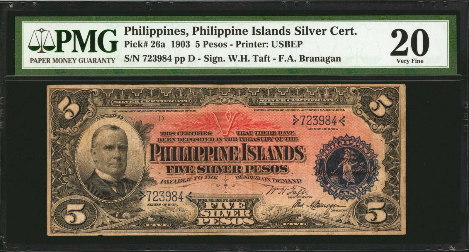 image for: Philippines  5 silver pesos (B502b)
