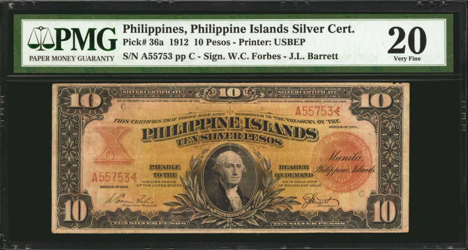 image for: Philippines  10 silver pesos (B513d)