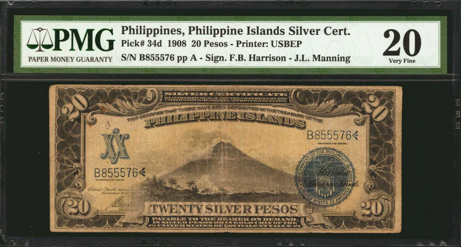 image for: Philippines  20 silver pesos (B511b)