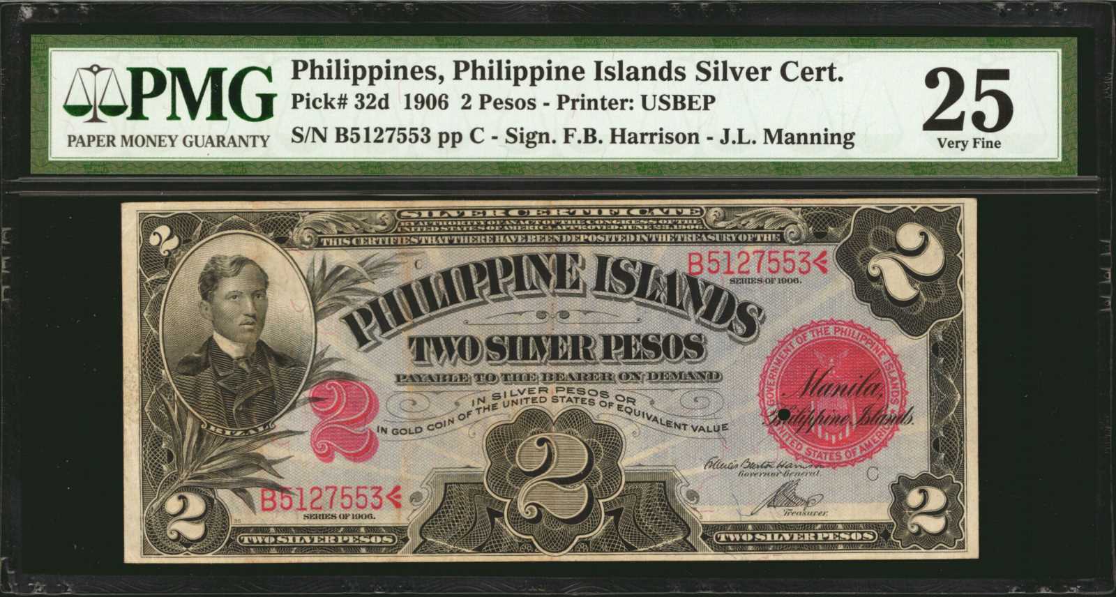 image for: Philippines  2 silver pesos (B509b)