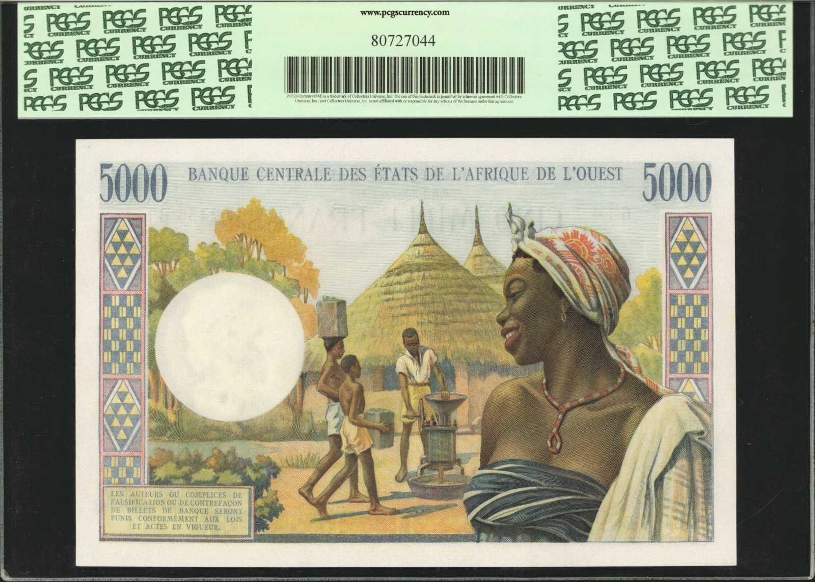 image for: West African States  5,000 francs (B109Be)