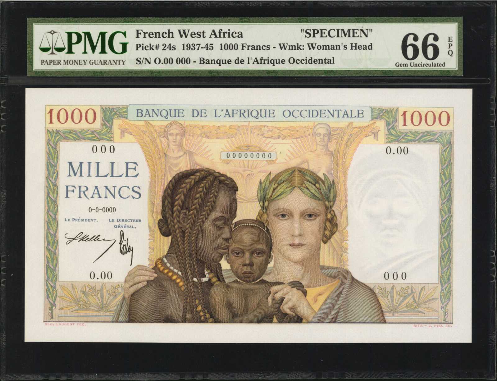 image for: French West Africa  1,000 francs(B111d)