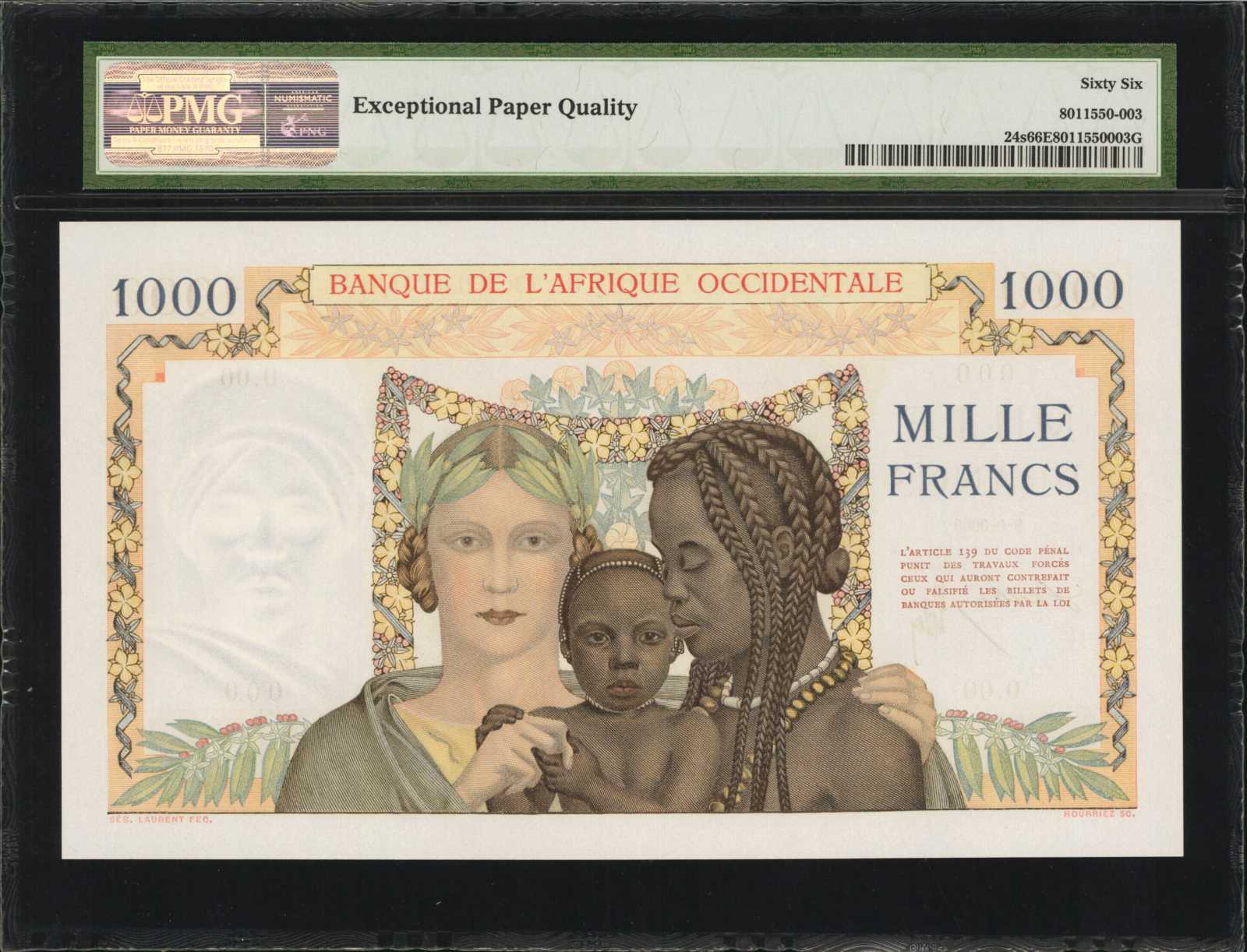 image for: French West Africa  1,000 francs(B111d)