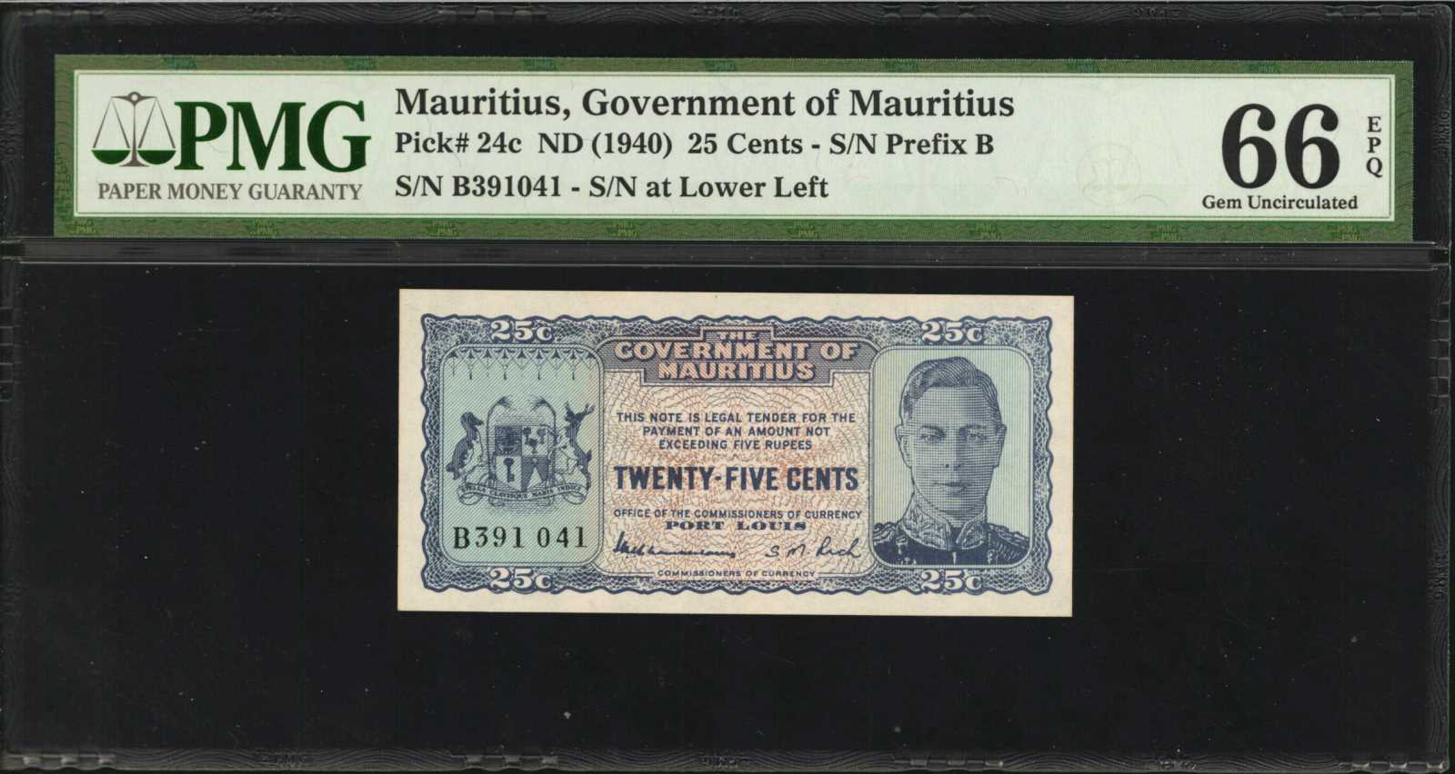 image for: Mauritius  25 cents (B319a)