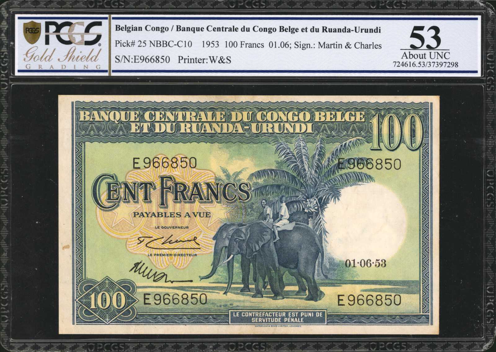 image for: Belgian Congo  100 francs(B305e)