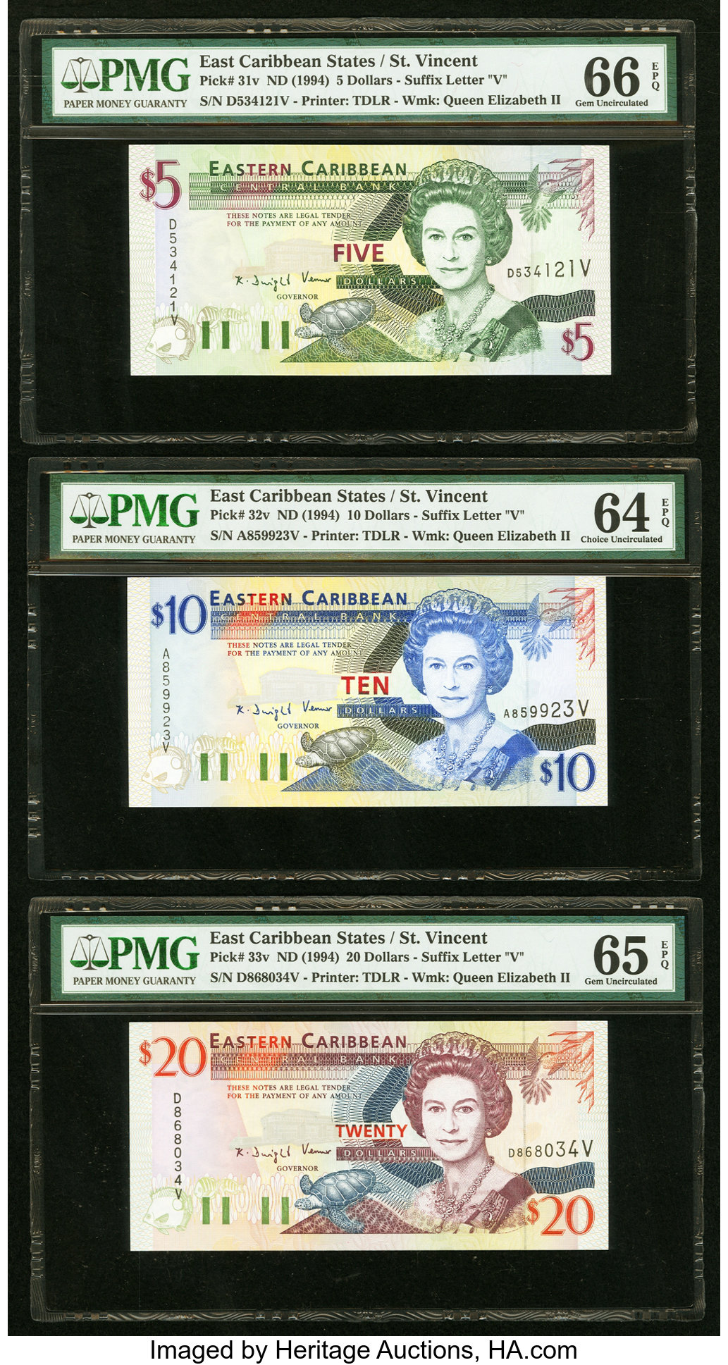 image for: East Caribbean States  5 dollars (B215u)