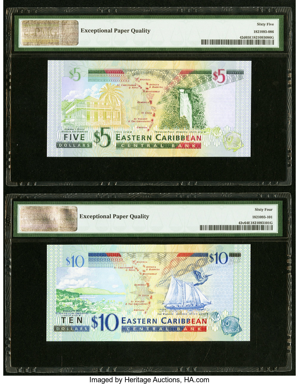 image for: East Caribbean States  5 dollars (B226d)